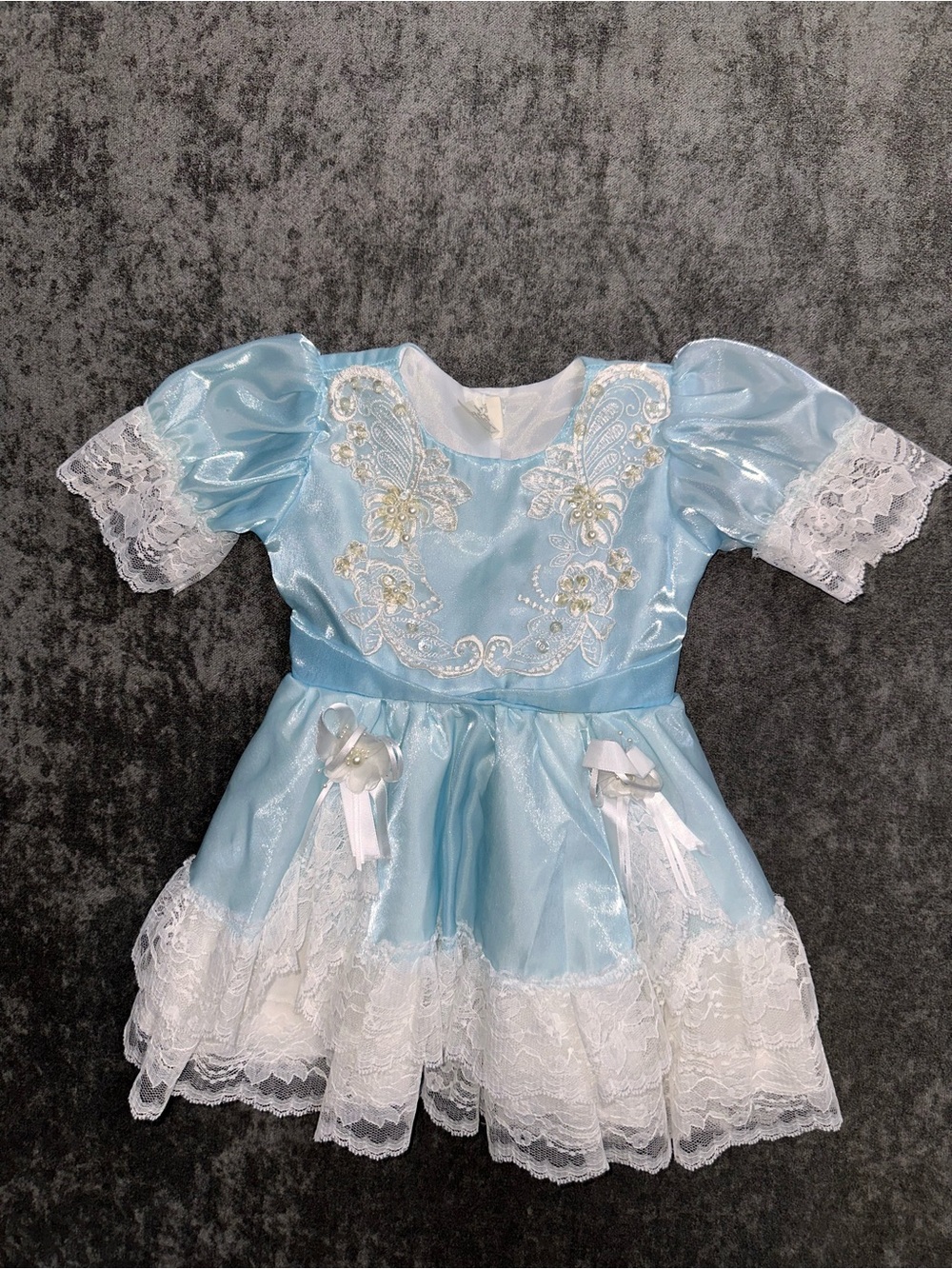 Vintage Light Blue Lace Princess Pageant Dress